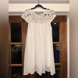 EUC Altar’d State Size Medium Elegant White Embroidered Lace Pleated Dress‎